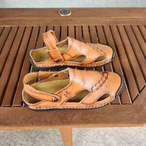 [8] Handmade Leather Women’s Shoes Size 8 by HSY with Adjustable Heel Strap